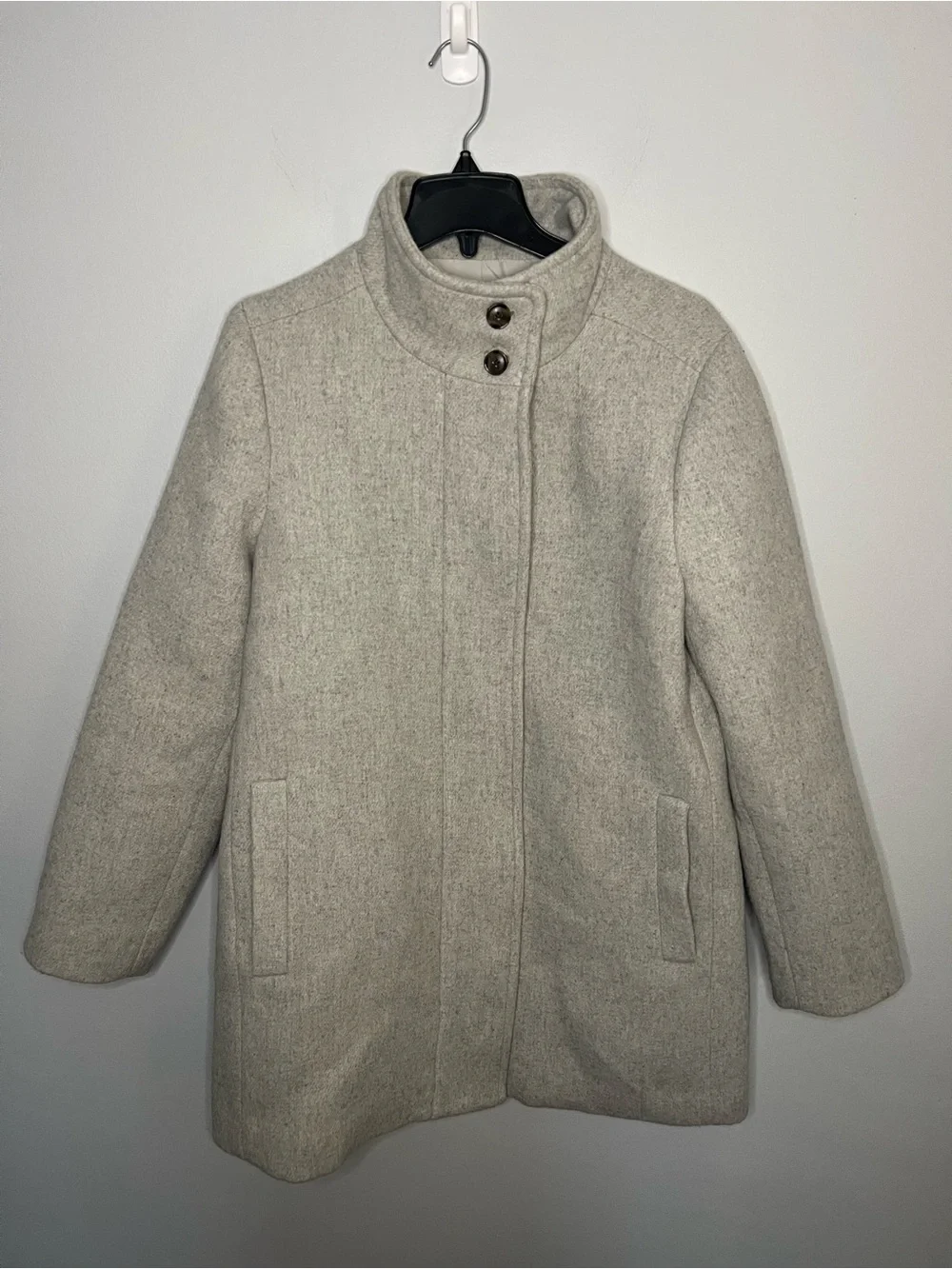 J. Crew Factory City Coat with button neck - heather dusk size 12 - Picture 4 of 14
